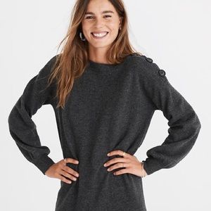 NWT Madewell Boatneck Button-Shoulder Dress